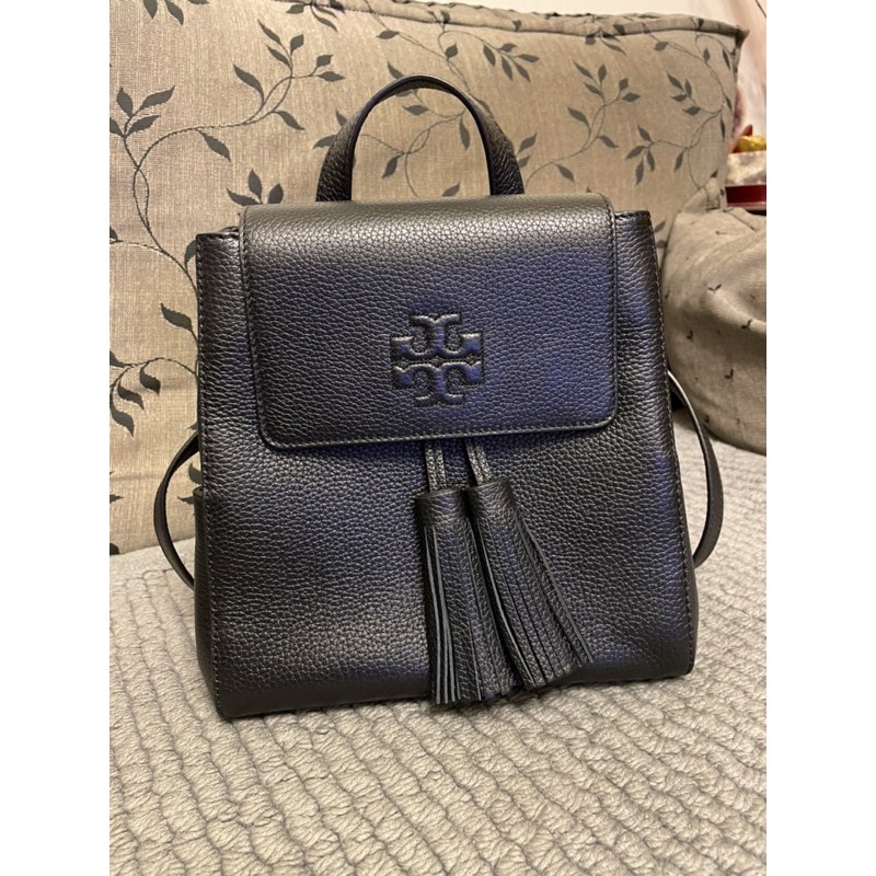 TB Tory Burch Thea系列TB logo流蘇牛皮後背包#73134