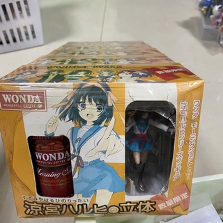 ASAHI WONDA早安咖啡涼宮春日立體公仔套組5入 盒玩食玩模型公仔玩偶娃娃黏土人玩具