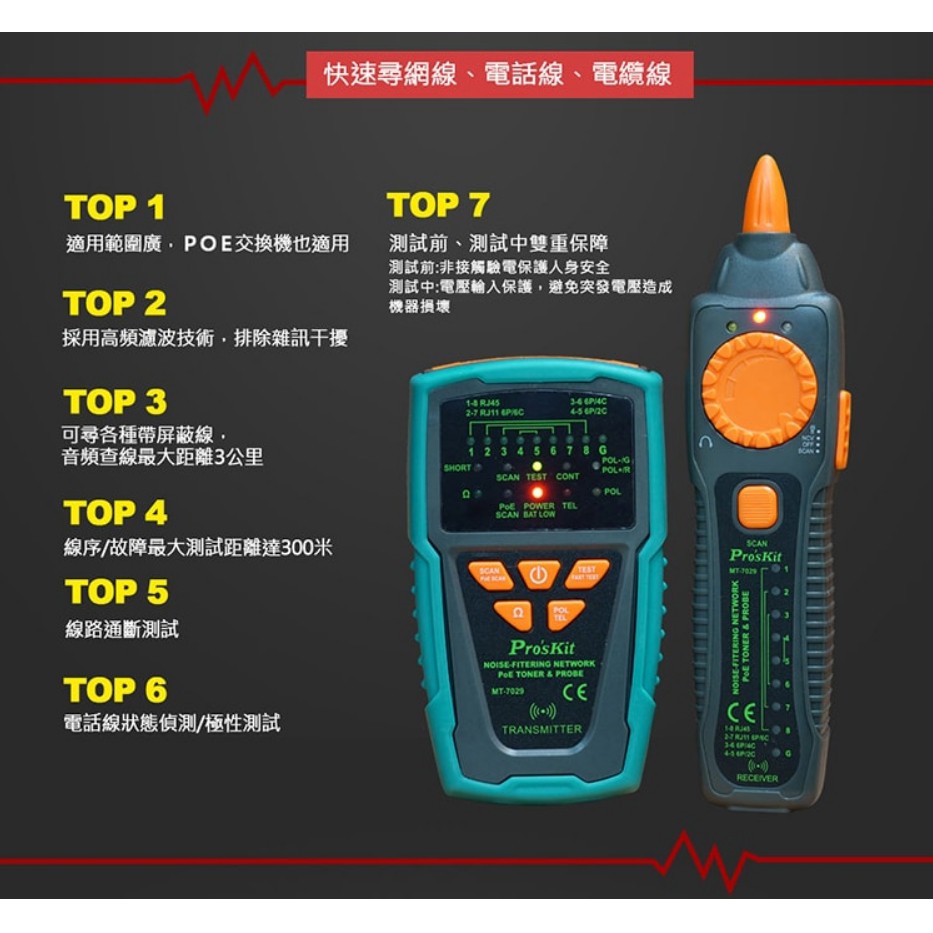 台灣公司貨 MT-7029 音頻網路查線器 抗干擾 POE 尋線器循線儀 網路測試器 尋線儀 測線器 電話網絡尋線器