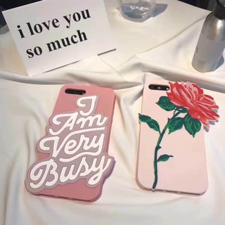 現貨出清~玫瑰花/i am very busy 蘋果 iPhone6/6s/i6p/ i7/7p/i8/8p矽膠軟殼