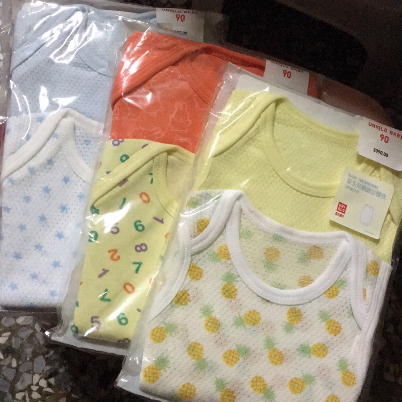 🎈UNIQLO Baby 網眼包臀衣純棉短袖兩件組🎈 | 蝦皮購物