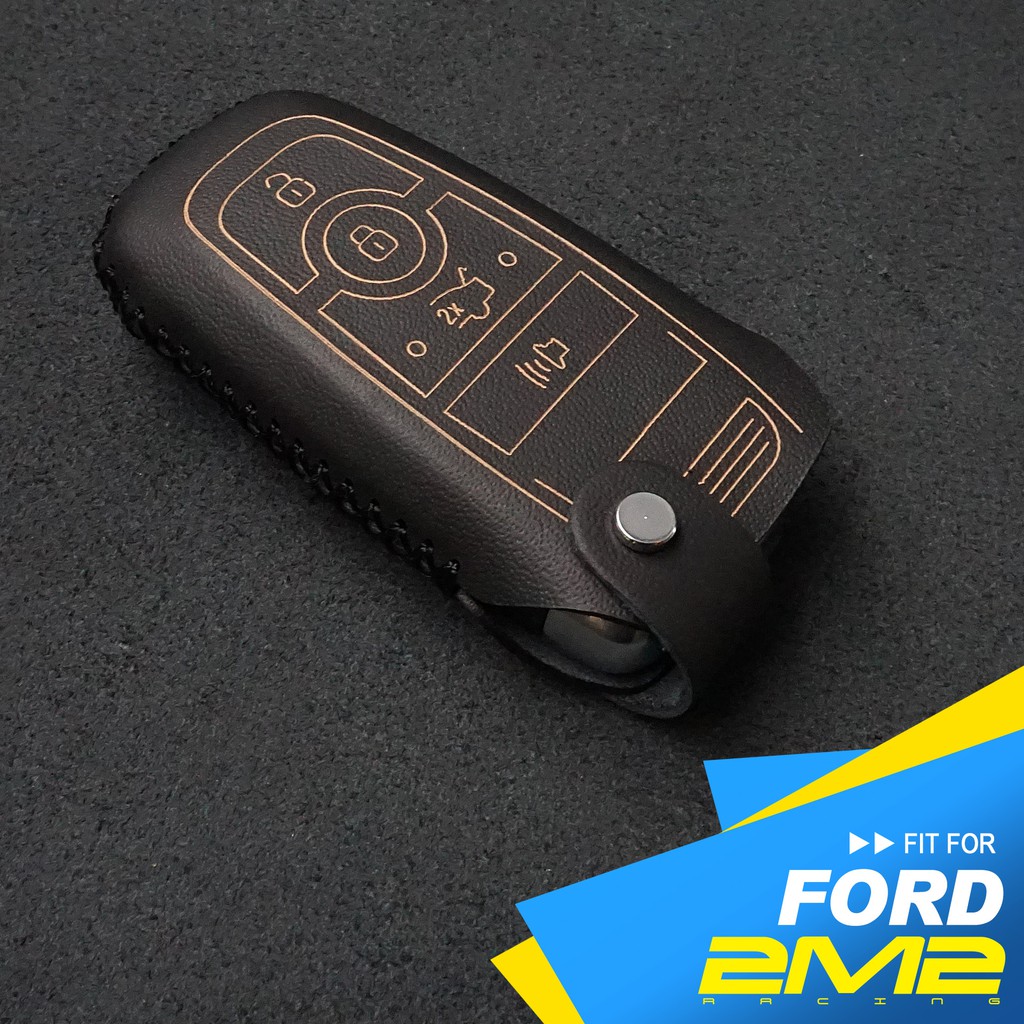 FORD All NEW FOCUS Eco Boost ST-Line 福特汽車晶片鑰匙智慧型皮套胎牛皮鑰匙包