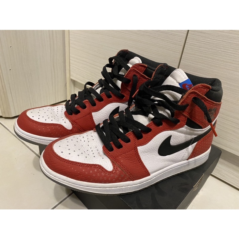 正貨Jordan 1 蜘蛛人紅白配色球鞋（11號）-二手商品