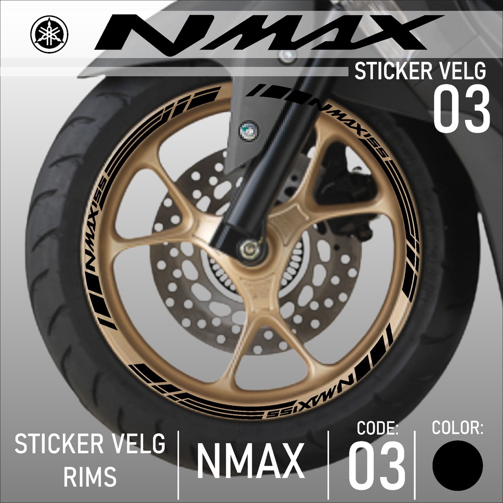 山葉 切割貼紙 Nmax Rims 摩托車配件貼紙 Lis Wheel Rims Yamaha Nmax Ring 14