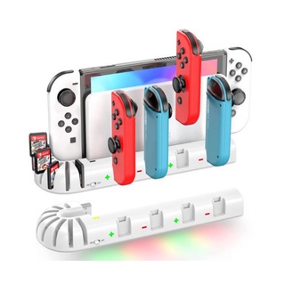 NS Switch OLED 主機座 連接Joy-con充電座+卡夾8片放置架【現貨】【GAME休閒館】