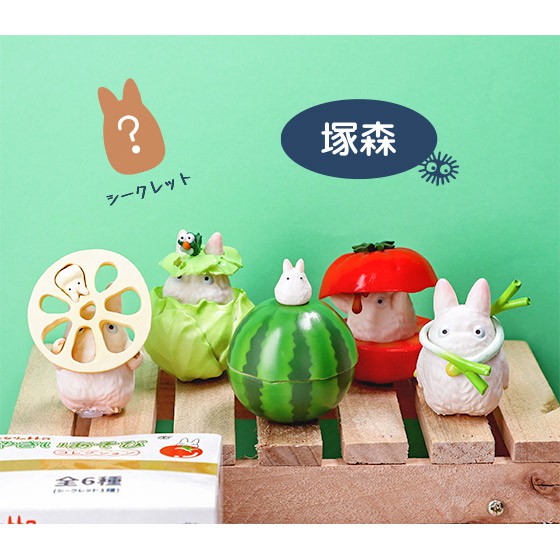 現貨🔥超難買 日本 正品 龍貓 蔬果箱 公仔 盒玩 6入 盒抽 吉卜力 小龍貓 豆豆龍 蔬菜箱 橡子共和國 日本代購