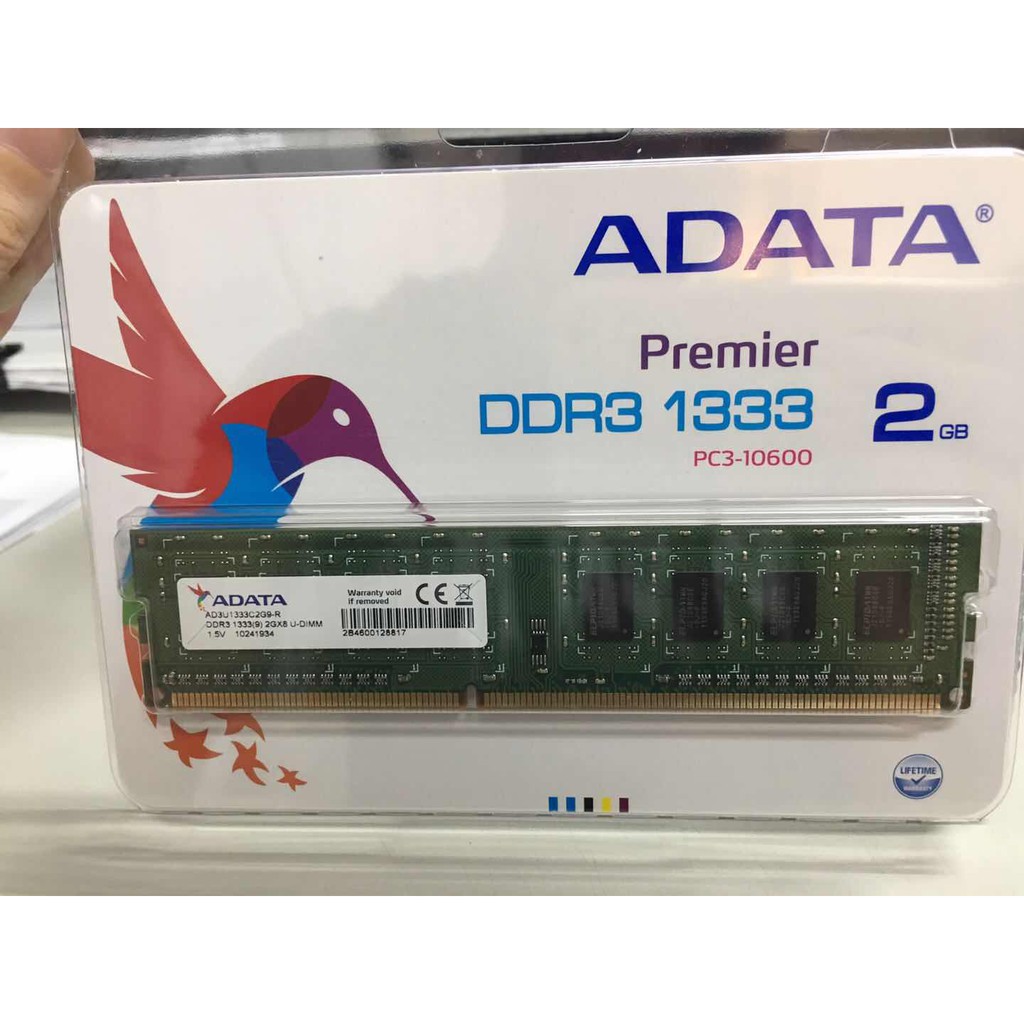 全新未拆封 ADATA 威剛 2G DDR3 1333(9)  2Gx8 桌電型記憶體 原廠終身保固