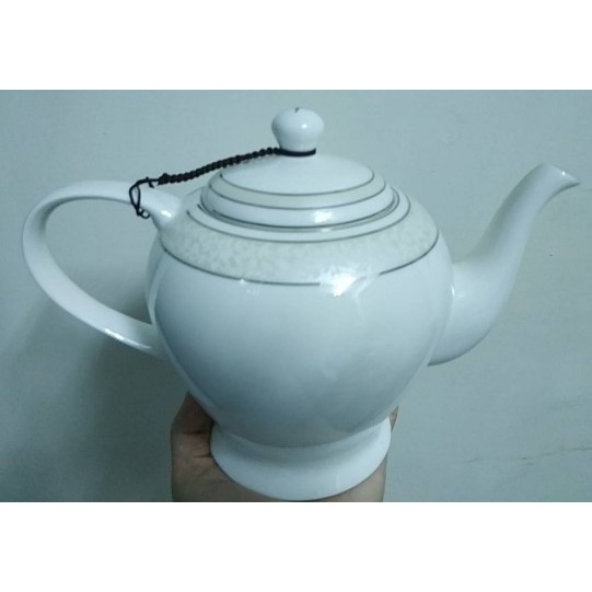 <英國製>英式陶瓷茶壺-純白色