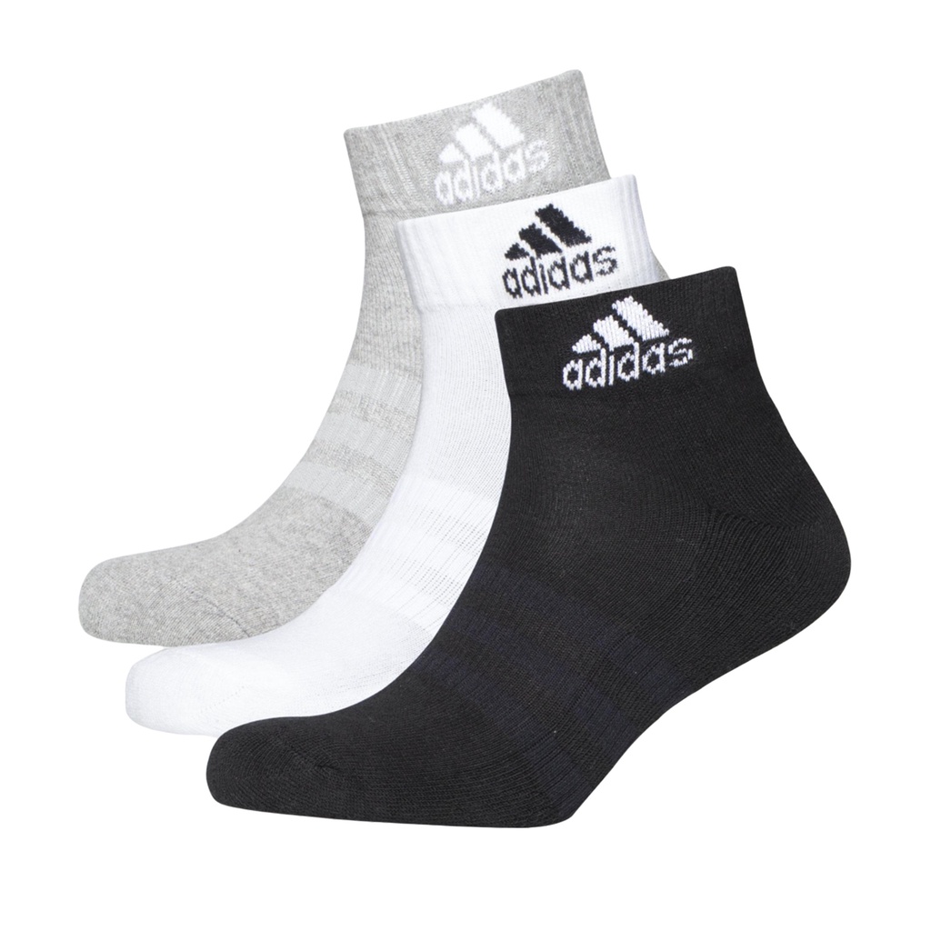 adidas 襪子 Training 男女款 三色 短襪 三雙入 加厚底 運動襪【ACS】 DZ9364