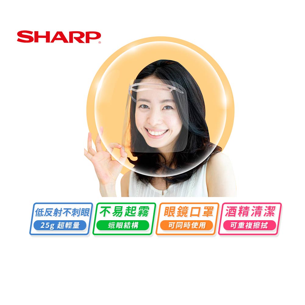 【SHARP夏普】奈米蛾眼科技防護面罩 (奈米蛾眼科技防護眼罩) 台灣公司貨 夏普原廠貨