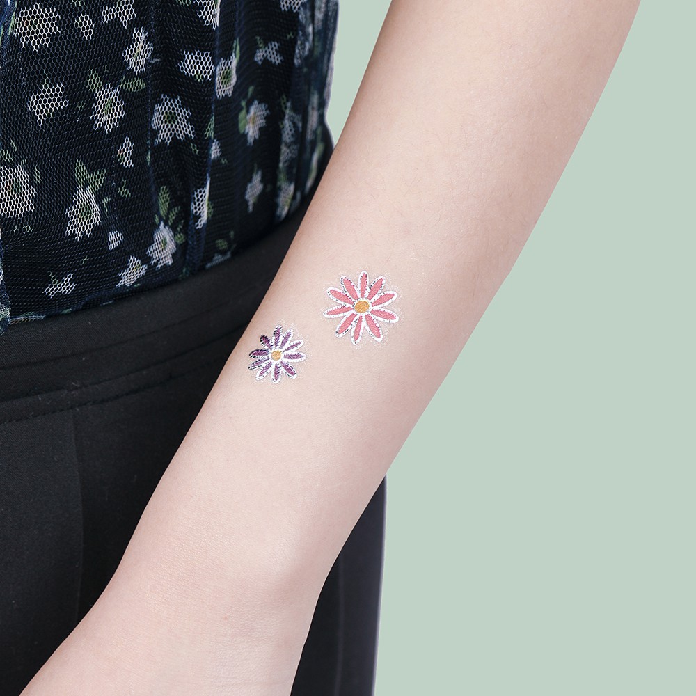 Surprise Tattoos 鑽石銀 刺青紋身貼紙 / 雛菊