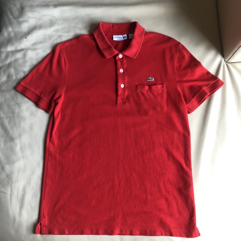 保證正品 Lacoste 紅色 經典 短袖POLO衫 size FR 3 US S