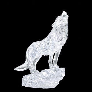 日本進口3D水晶立體透明拼圖 銀狼