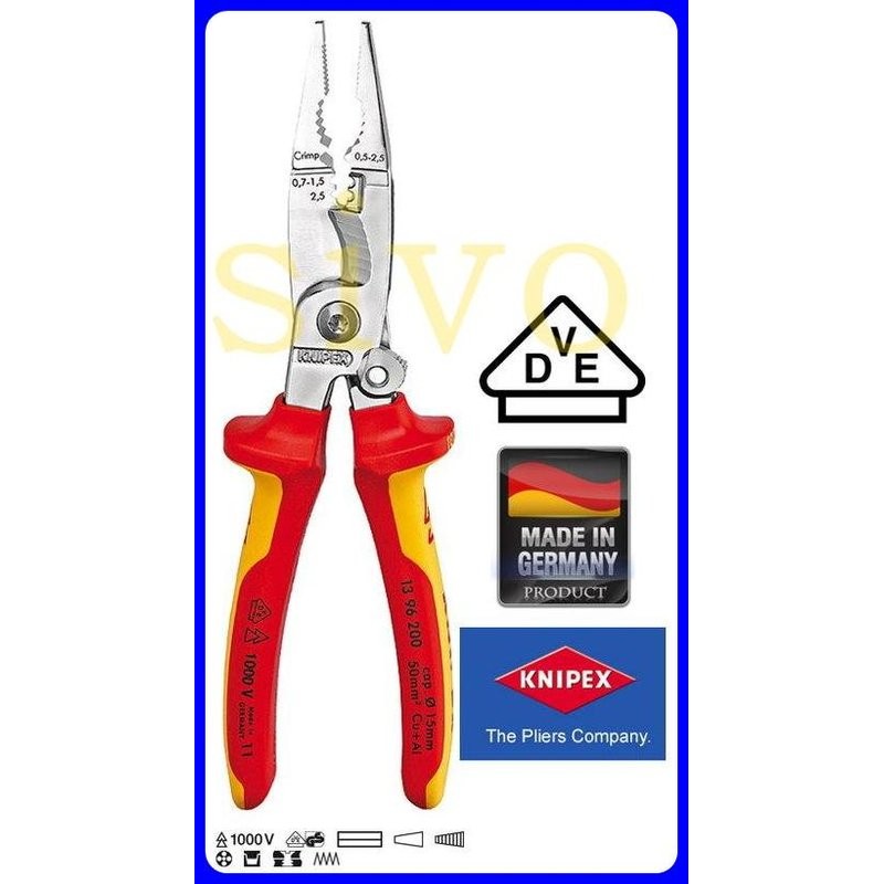 ☆SIVO商城☆德國KNIPEX 13 96 200/1396200 六合一 VDE絕緣電工裝配鉗 多功能絕緣電工裝配鉗