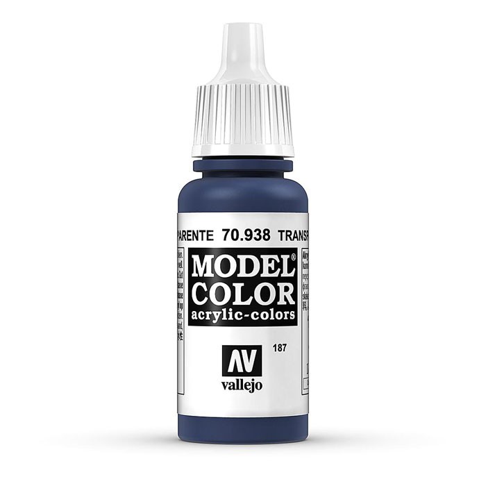 Acrylicos Vallejo AV水漆 模型色彩 Model Color 187 70938 透明藍色 17ml