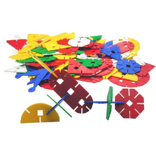 🔬實驗教具🔬 造型 大花片 雪花片 八形 綜合 幾何 花片 數學 教具 圖形 玩具 盒裝