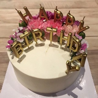 ☀️Tida台灣現貨☀️-Sh003--超可愛金色字母蠟燭Happy birthday 滿滿蛋糕上的蠟燭 生日蠟燭
