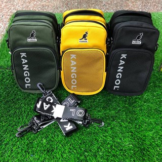 KANGOL 英國袋鼠 新款現貨 側背包 斜背包 三色 黑色 黃色 軍綠色