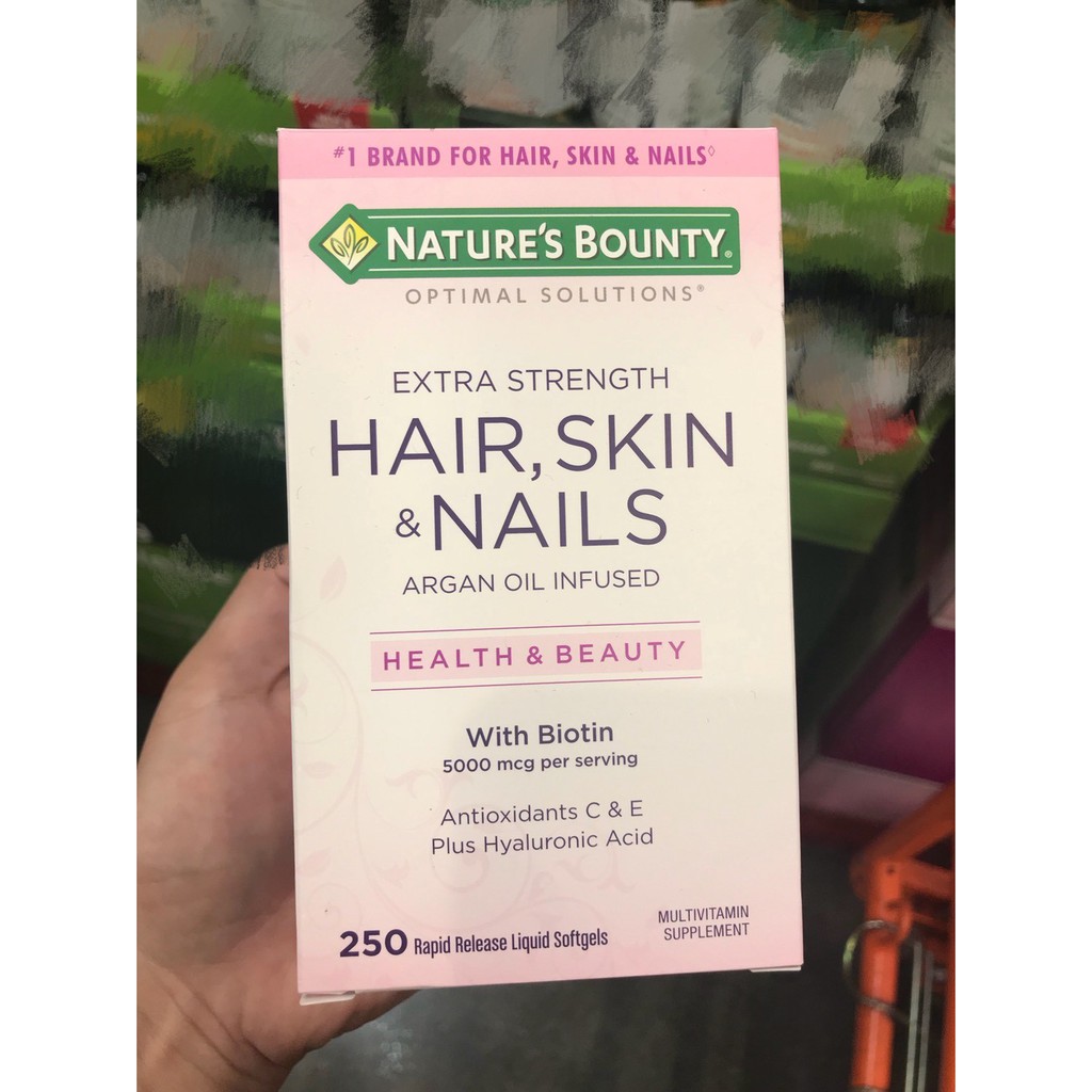 美國代購-Nature's Bounty頭髮、皮膚和指甲 膠原蛋白 維他命 添加摩洛哥堅果油/250粒軟膠囊