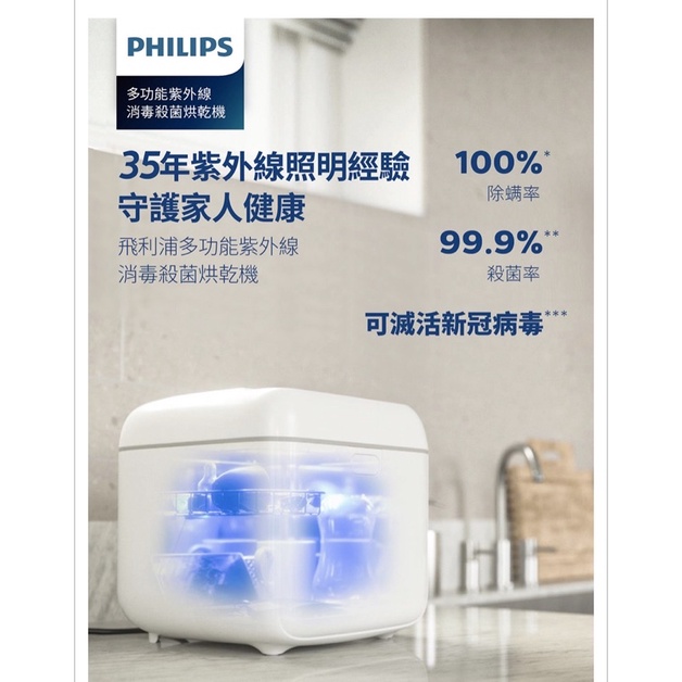 【Philips 飛利浦】多功能UVC紫外線消毒殺菌烘乾機(PU004)