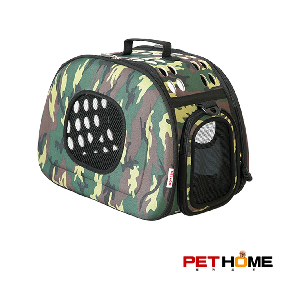 【 PET HOME 寵物當家 】輕巧 摺疊 透氣網窗 寵物提包 - 迷彩