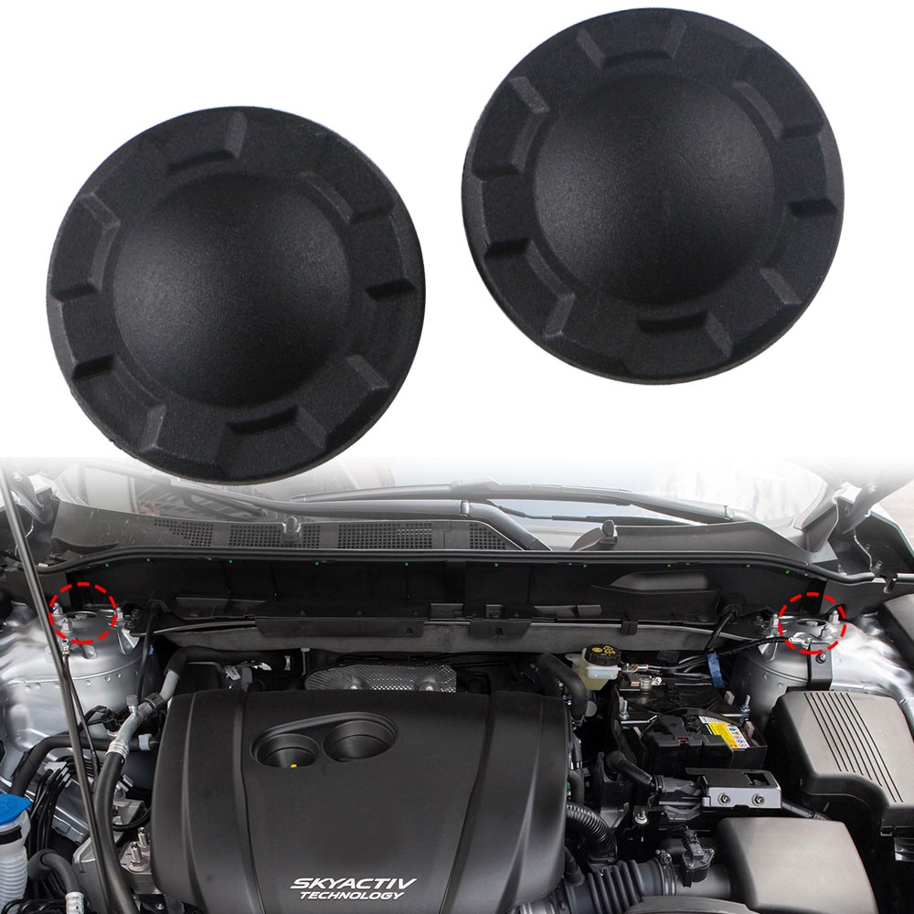 MAZDA 2 件裝 ABS 黑色減震器蓋防塵蓋適用於馬自達 3 6 CX3 CX5 CX-5 CX-4 CX-8 配件
