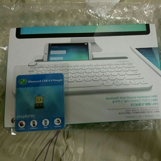 羅技藍芽鍵盤K480 白色+藍芽接收器