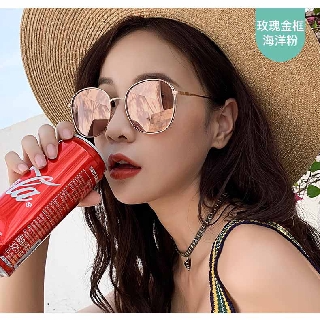 臺灣現貨 偏光/墨鏡復古眼墨鏡女韓版潮復古網紅款/圓框太陽眼鏡韓國復古個性太陽眼鏡/防紫外線圓臉/金屬圓邊鏤空