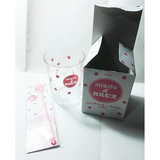 扭蛋盒玩轉蛋模型公仔水杯餐具波堤獅系列 可爾必思聯名misterdonut多拿滋絕版玻璃杯+攪拌棒