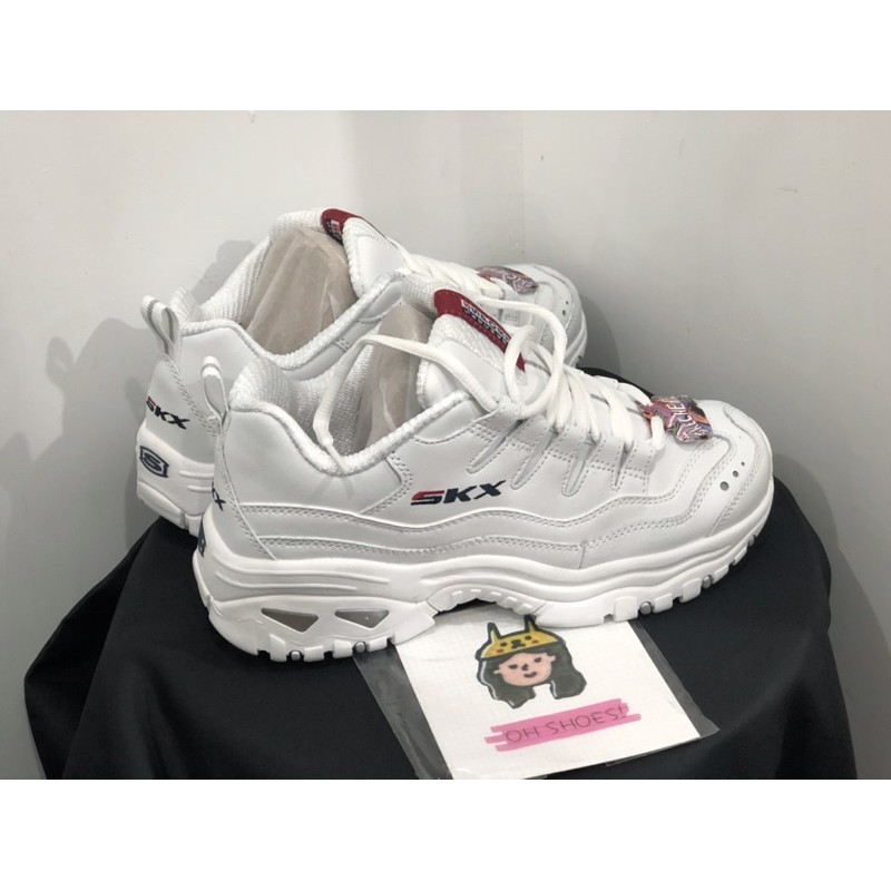 OH SHOES 👟 SKECHERS 女 男 情侶 休閒 ENERGY 13423WML 老爹鞋 全白 增高 紅藍