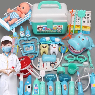 《阿豪a柑仔店》兒童過家家醫生玩具套裝男孩女孩帶聲光仿真聽診器醫藥手提箱玩具