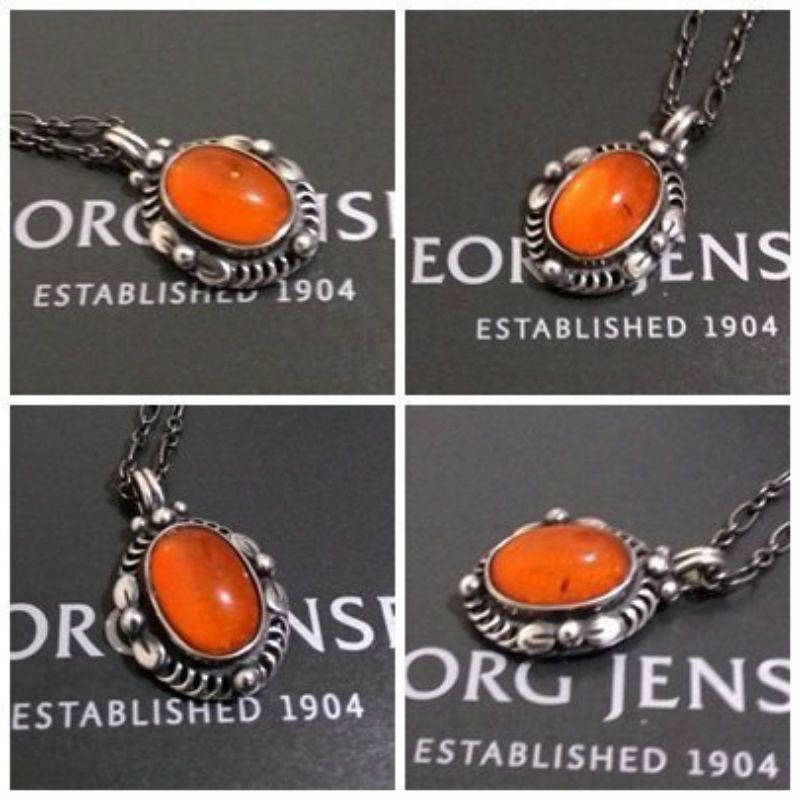 Georg Jensen 喬治傑生1995年度項鍊首刻版琥珀 蝦皮購物