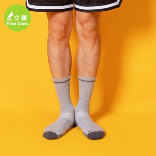 足立康TreeCom除臭襪 格線拼接減壓型高筒運動襪 襪子男款 型號FP503（淺灰色）