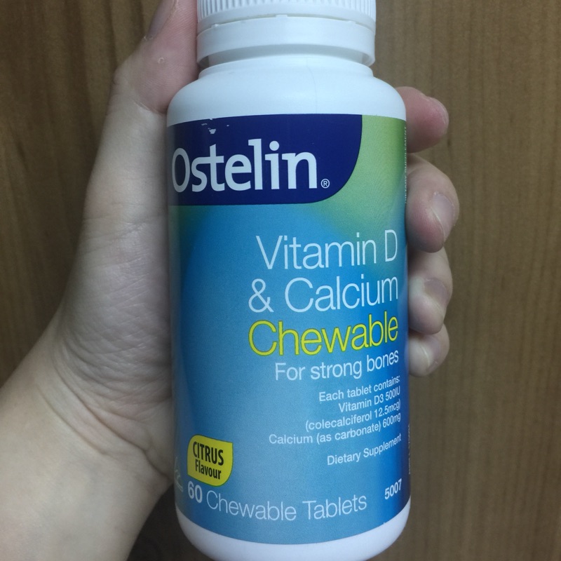 《小個兒代購》Ostelin成人維他命D+鈣Vitamin D+Calcium嚼片（柑橘味）/60入
