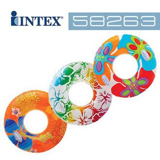 玩得購【美國 INTEX】38吋花色透明浮圈(款式隨機) 58263