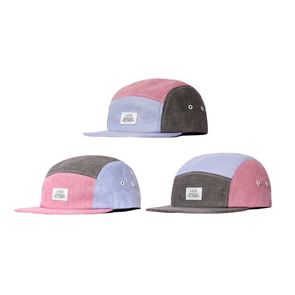 { POISON } LESS SIMPLE LOGO CAMP CAP 斜紋學生料拼接設計 經典款五片帽