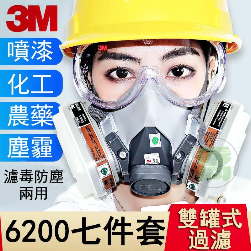 【台灣最低價】3M6200防毒面具 3M7502防塵面具 噴農藥面具防塵口罩有機蒸汽活性炭面罩 6001濾盒