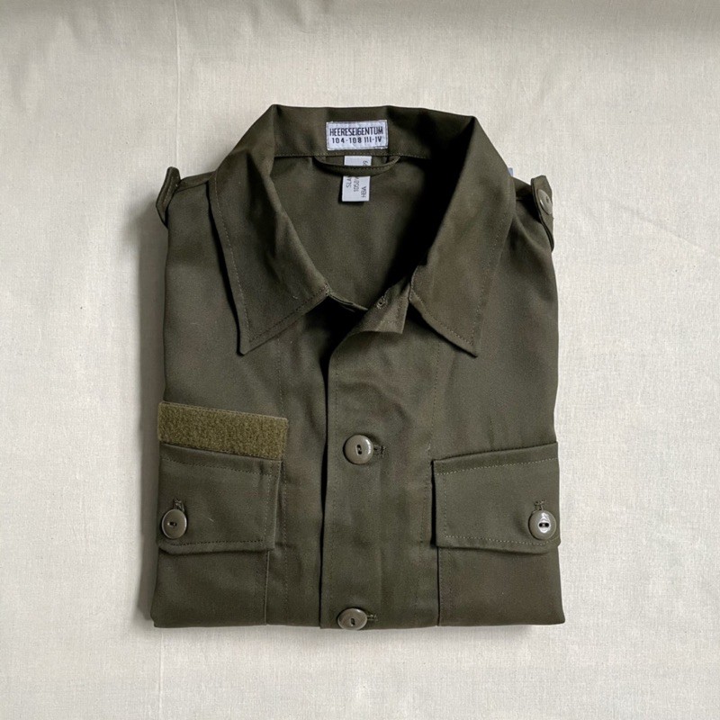 奧地利公發 Austrian Army OD field shirt 雙口袋 野戰襯衫 外套 軍品 庫藏新品 古著