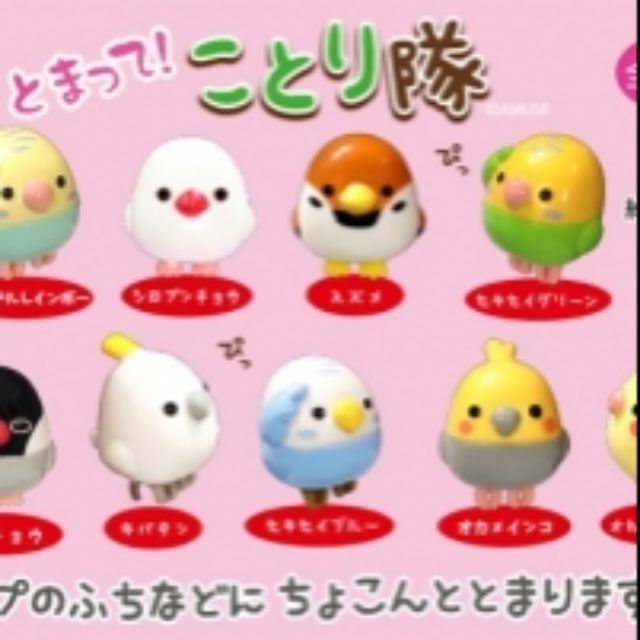 日本小鳥戰隊文鳥虎皮鸚鵡轉蛋玩具
