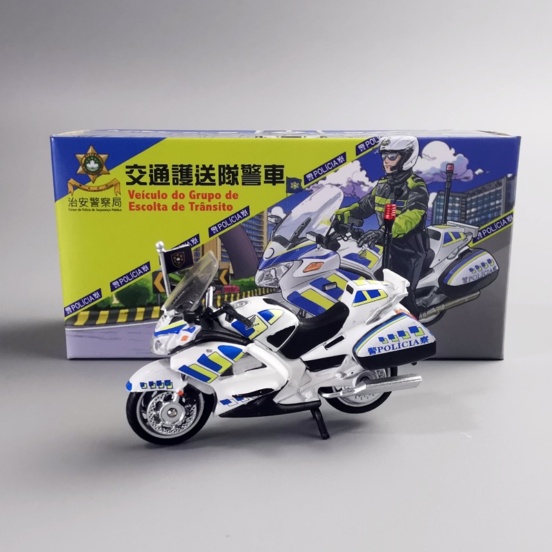 1 43 澳門警察局交通護送隊警車電單車摩托車合金模型 蝦皮購物