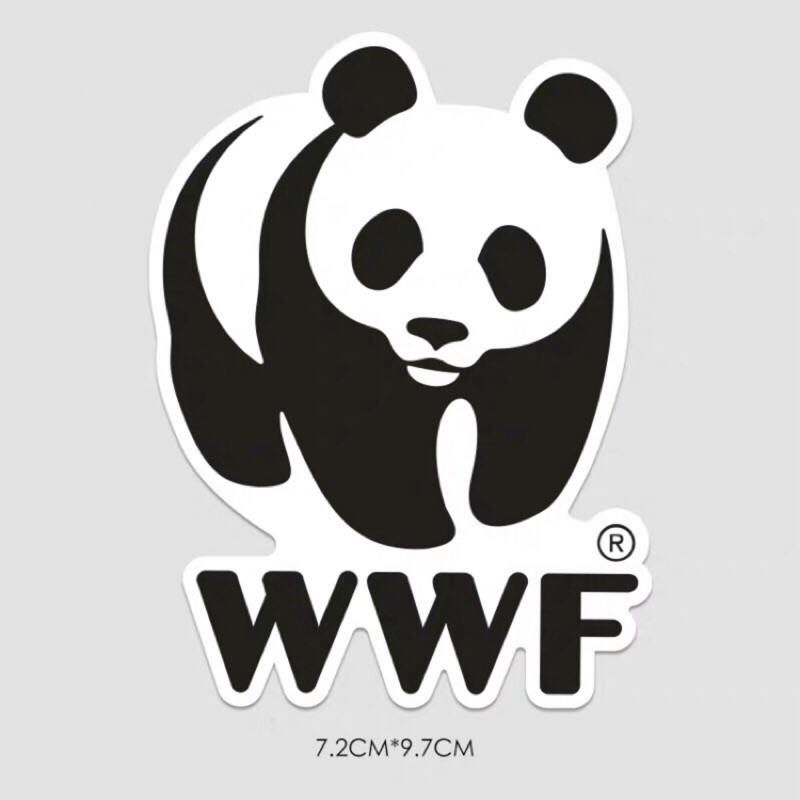 PVC 防水貼紙 WWF熊貓 行李箱貼紙 安全帽貼紙 筆電貼紙 惡搞貼紙 機車貼紙 露營貼紙