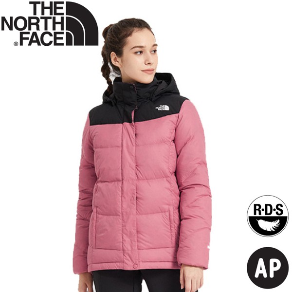 【The North Face 女 鵝絨連帽羽絨外套《粉紅》】3VRD/羽絨衣/保暖外套/悠遊山水