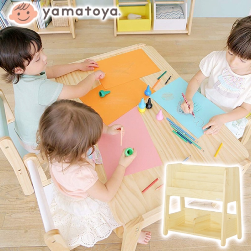 日本Yamatoya-Norsta自己動動手系列 幼兒成長型雙人書桌椅套組(1桌2椅)松木材質.三段式調整