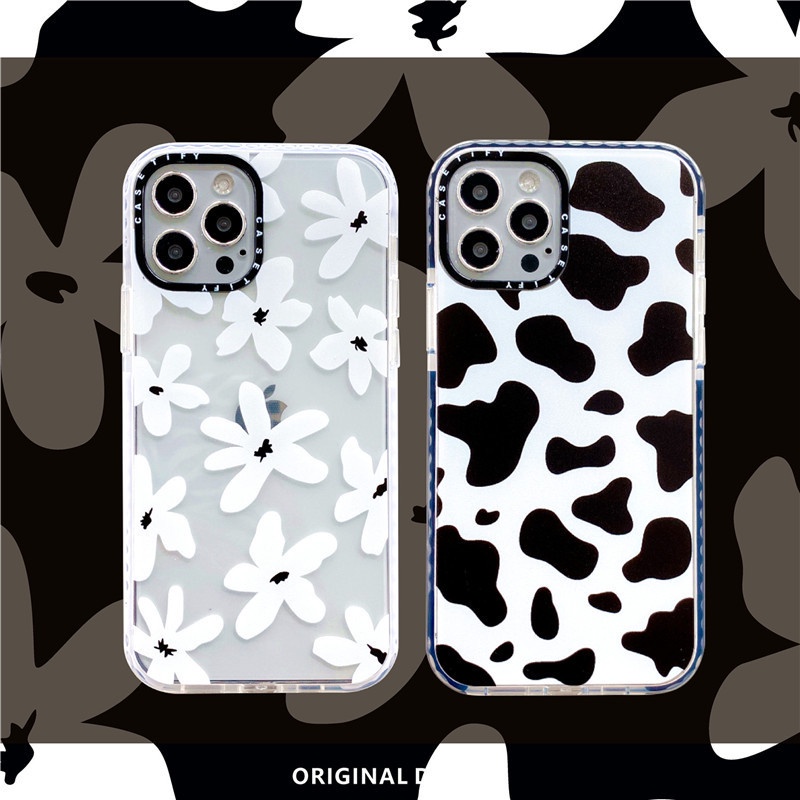 Casetify iPhone 12 11 Pro XS MAX XR X軟透明奶牛和雛菊設計外殼保護殼【愛德】