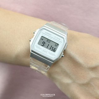 CASIO手錶 銀白透明錶帶電子錶【NECD11】