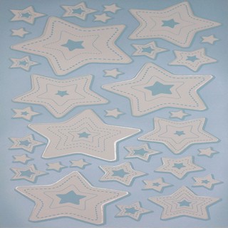 義大利進口HOME DECOR 夜光貼飾 15cmX31cm 藍星(C41101)