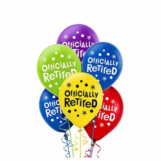 派對城 現貨【12吋乳膠氣球15入-退休快樂】 歐美派對 生日氣球 乳膠氣球 退休 派對佈置 拍攝道具
