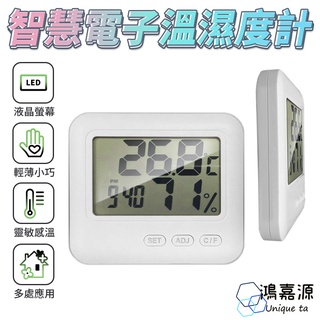 鴻嘉源 溫度計 數位溫濕度計 高畫質3.2吋大液晶屏幕 室內乾濕度表 北歐風格 溼度計 時鐘 溫度計 可直立 可壁掛 現貨