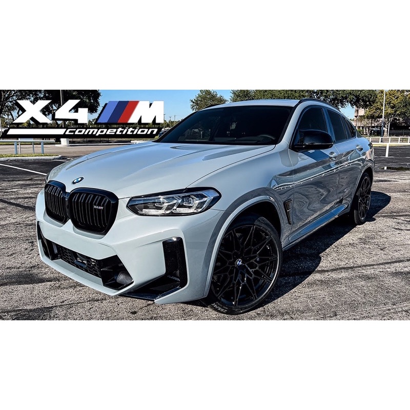 （B&amp;M 精品）BMW全新原廠 X4M F98 X3M F97  competition LCI 小改款 亮黑雙杠水箱罩