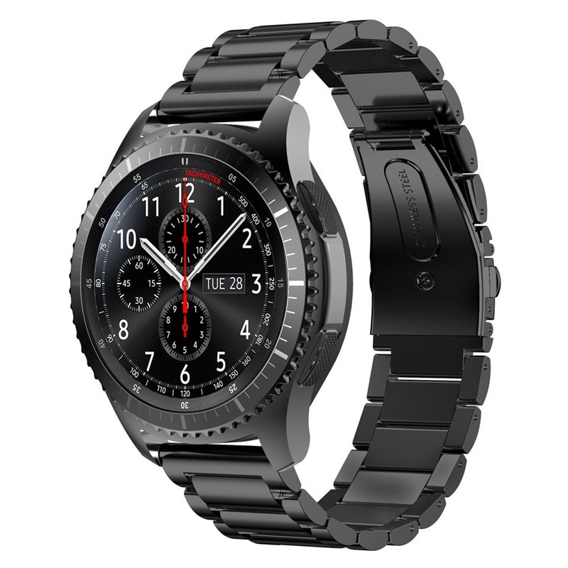 22MM金屬錶帶 三星Gear S3 華為GT 2E 46MM不銹鋼錶帶 Galaxy watch 手錶三株平扣錶帶